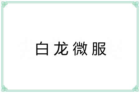 白龙微服 白龙微服