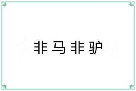 非马非驴